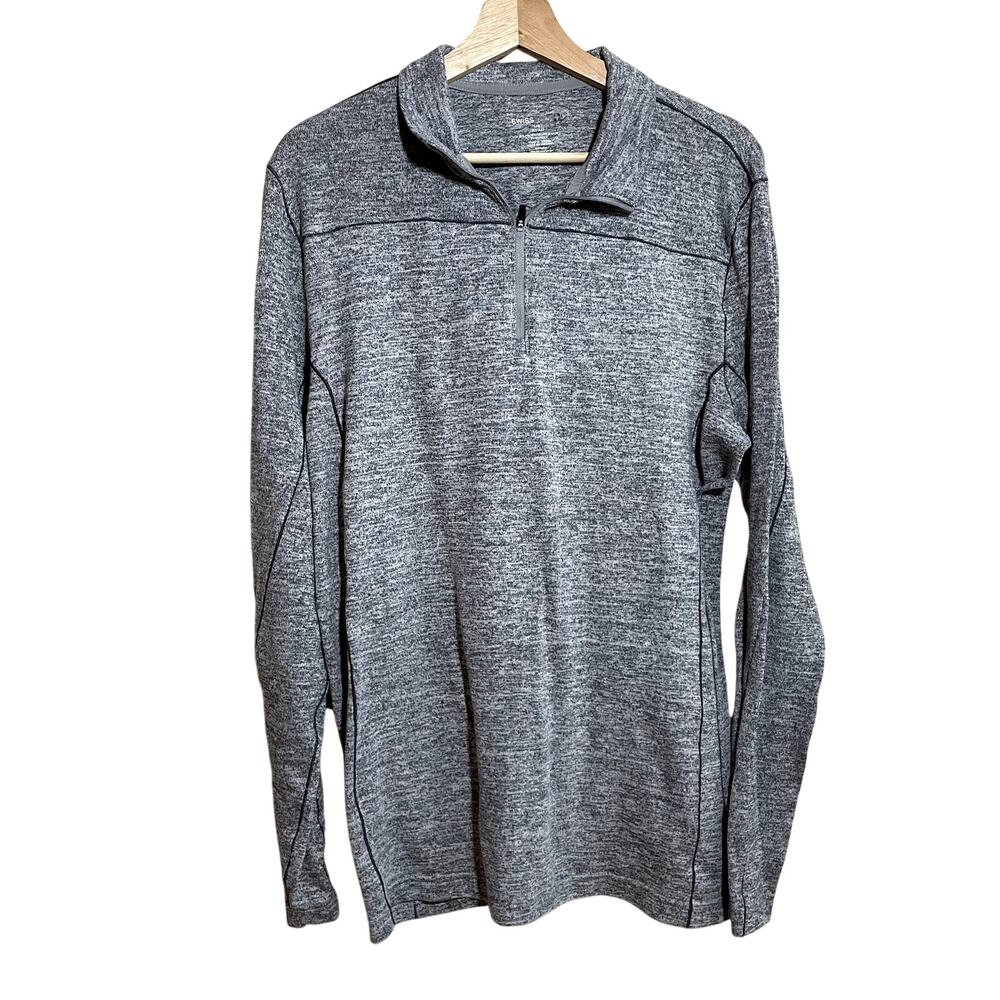 Swiss Tech gray heathered quarter zip men's pullover sweater L made in Jordan - Picture 1 of 6